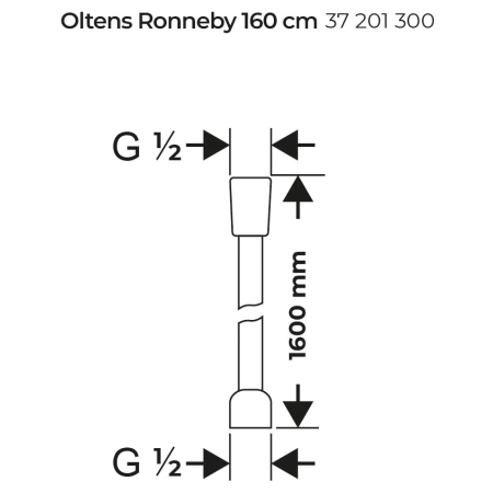 Oltens - wąż prycznicowy RONNEBY 160 cm czarny mat [37201300]