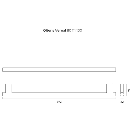 Oltens - wieszak na ręczniki VERNAL 30 cm pojedyńczy chrom [80111100]