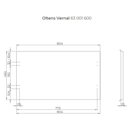 Oltens - szafka podumywalkowa VERNAL 80x46 grafit z blatem dąb [60001460]