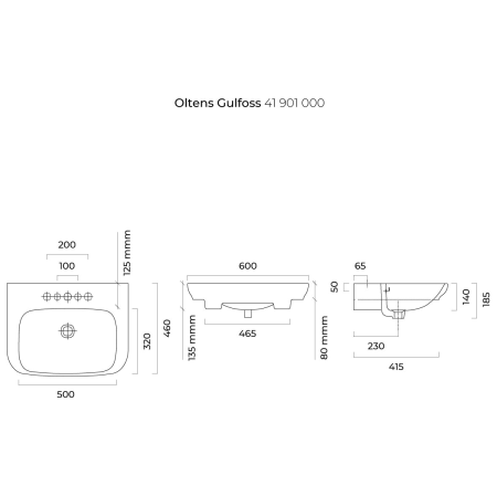 Oltens - umywalka wpuszczana GULFOSS 60x46 cm SmartClean [41901000]