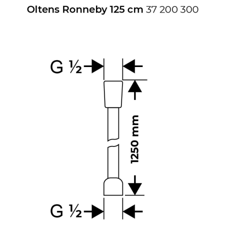 Oltens - wąż prycznicowy RONNEBY 125 cm czarny mat [37200300]