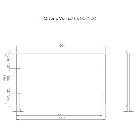 Oltens - szafka podumywalkowa VERNAL 80x46 szary mat z blatem [60004700]