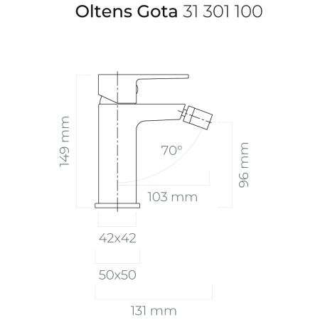 Oltens - bateria bidetowa GOTA chrom [31301100]
