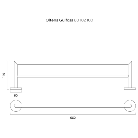 Oltens - wieszak na ręczniki GULFOSS 60 cm podwójny chrom [80102100]