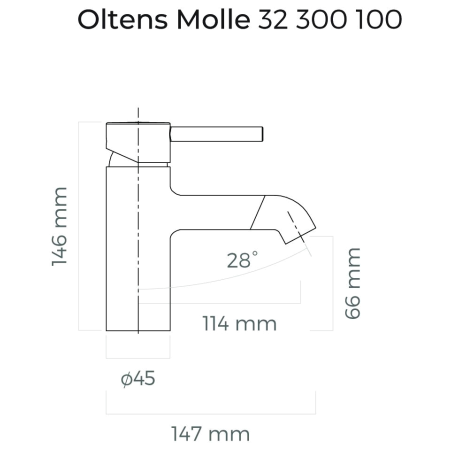 Oltens - bateria umywalkowa niska MOLLE chrom [32300100]