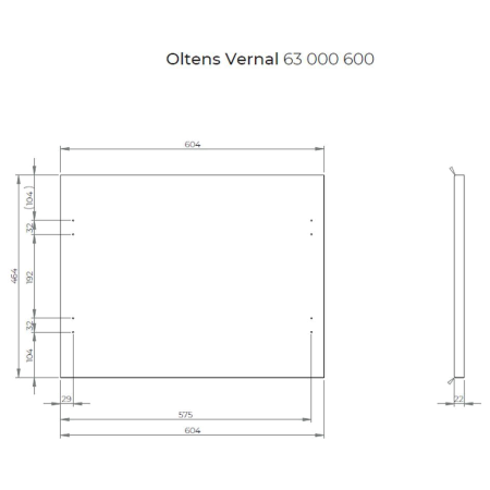 Oltens - szafka podumywalkowa VERNAL 60x46 grafit z blatem dąb [60000460]