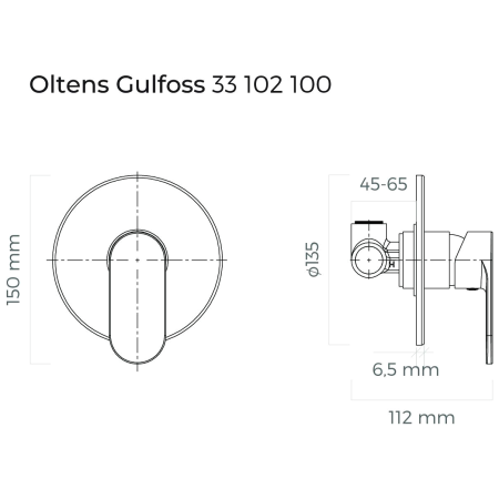 Oltens - bateria podtynkowa 1-drożna GULFOSS chrom [33102100]