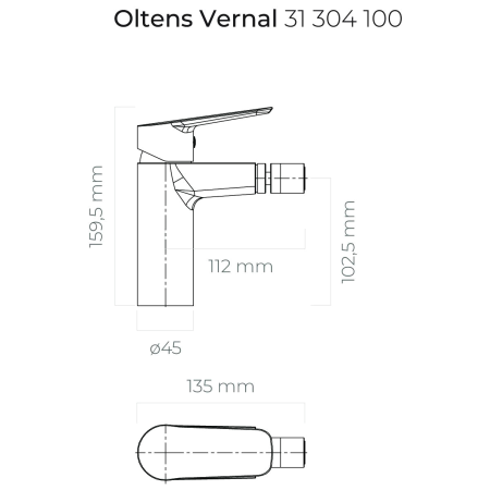 Oltens - bateria bidetowa VERNAL chrom [31304100]