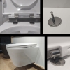 Zestaw WC podtynkowy Rak RESORT Rimless + deska SLIM + stelaż TECE 98 cm + Loop NEW biały/chrom + pojemnik na kostkę