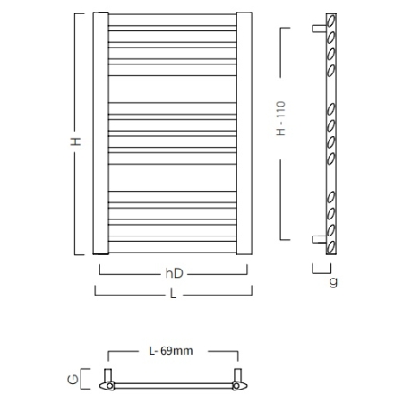 Instal-Projekt - Grzejnik łazienkowy MAKAO 50/90 cm ALUMINIUM [C18]