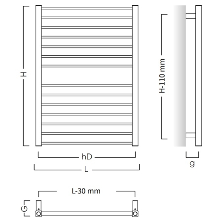 Instal-Projekt - Grzejnik łazienkowy PIKO 40/60 cm WHITE CHOCOLATE [C37]