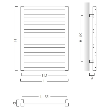 Instal-Projekt - Grzejnik łazienkowy POPPY 40/70 cm CINNAMON [C43]