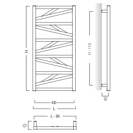 Instal-Projekt - Grzejnik łazienkowy TRICK 40/90 cm GRAFIT STRUKTURALNY [C12]