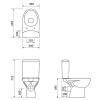 Cersanit - kompakt wc PARVA NEW bezkołnierzowa z deską wolnoopadająca odpływ poziomy [K27-063]
