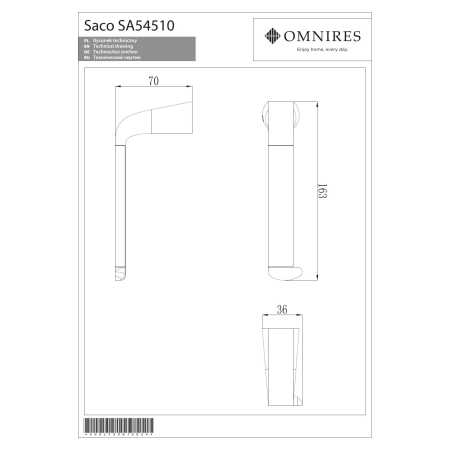 Omnires - uchwyt na papier toaletowy SACO, chrom/biały [SA54510CRB]