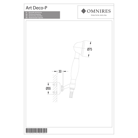 Omnires - zestaw prysznicowy punktowy ART DECO, chrom [ARTDECO-PCR]