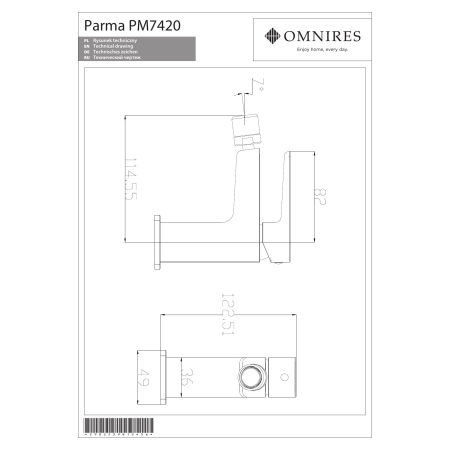 Omnires - bateria bidetowa PARMA, chrom [PM7420CR]
