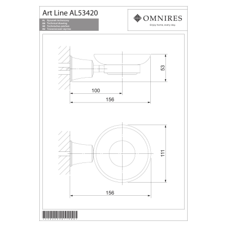 Omnires - mydelniczka ART LINE, chrom [AL53420CR]