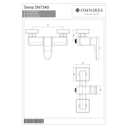 Omnires - bateria prysznicowa SIENA, chrom [SN7340CR]