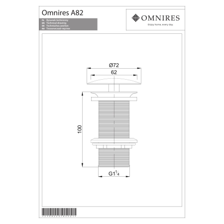 Omnires - spust do syfonu umywalkowego, chrom [A82CR]