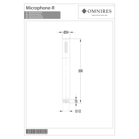 Omnires - rączka prysznicowa MICROPHONE, nikiel [MICROPHONE-RNI]