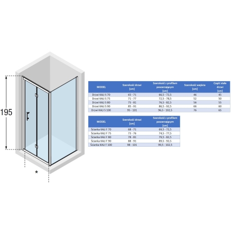 Novellini - kabina prysznicowa KALI S+F ze składanymi drzwiami