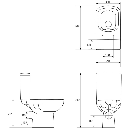 Cersanit - kompakt wc COLOUR bezkołnierzowa bez deski odpływ poziomy [K103-025]
