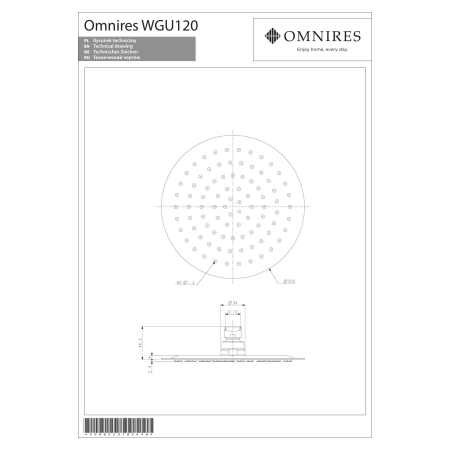 Omnires - deszczownica ULTRA SLIMLINE, chrom [WGU120CR]